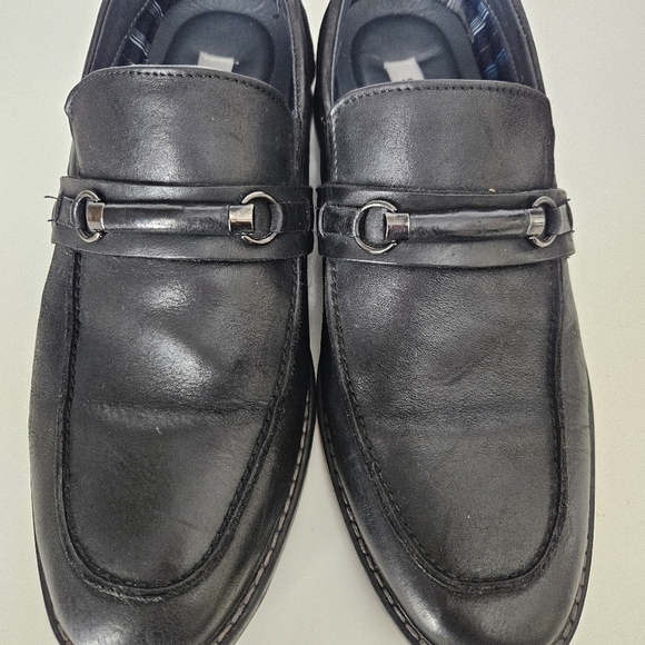 Steve Madden Mens Black Leather Slip On Loafers Sz 11 - Picture 3 of 8